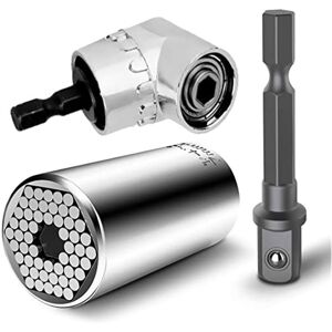 LINGHHANG Multi-function 7mm-19mm Universal Sockets Ratchet Metric Wrench Power Drill Adapter and 105 Degree Right Angle Extension Electric Screwdriver Drill LINGHHANG Multi-function 7mm-19mm Universal Sockets Ratchet Metric Wrench Power Drill Adapter and 105 Degree Right Angle Extension Electric Screwdriver Drill