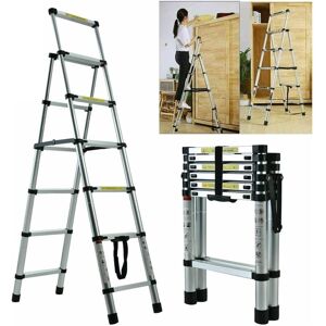BRIEFNESS Multi-Purpose Folding Ladder 2M/2.3M, Folding Step Ladder Aluminum Ladder Multi-Position 6/7 Steps Adjustable A-Frame Stepladder with Handrails & BRIEFNESS Multi-Purpose Folding Ladder 2M/2.3M, Folding Step Ladder Aluminum Ladder Multi-Position 6/7 Steps Adjustable A-Frame Stepladder with Handrails &