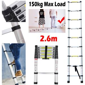 DAYPLUS Multi-Purposed 2.6M Telescopic Extension Stepladder Loft Home Workshop Ladder 9 Steps EN131 DAYPLUS Multi-Purposed 2.6M Telescopic Extension Stepladder Loft Home Workshop Ladder 9 Steps EN131
