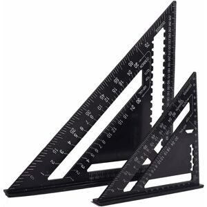 Tonchean - Multifunctional Carpenter's Square 18cm and 30cm, Triangle Metal Aluminum Ruler Square Marking Gauge Guide Protractor Angle 45 90 Tonchean - Multifunctional Carpenter's Square 18cm and 30cm, Triangle Metal Aluminum Ruler Square Marking Gauge Guide Protractor Angle 45 90