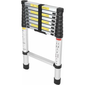 BRIEFNESS Multifunctional Extendable Ladder, Metal Telescopic Ladder 2.6M Folding Handrail Ladder for Workshop Construction Farm, Load Capacity 150 kg BRIEFNESS Multifunctional Extendable Ladder, Metal Telescopic Ladder 2.6M Folding Handrail Ladder for Workshop Construction Farm, Load Capacity 150 kg