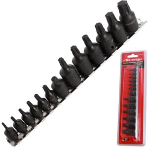 Neilsen 13pc Male T Type Bit Star Socket Set T8 - T60 1/4" 3/8" Torx Drive Neilsen 13pc Male T Type Bit Star Socket Set T8 - T60 1/4" 3/8" Torx Drive