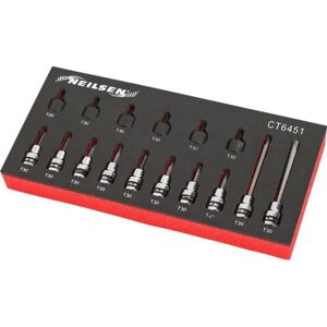 Neilsen 16pc Long Torx Bit Star Socket Set T30 Trx 3/8" Sockets 30mm - 100mm Neilsen 16pc Long Torx Bit Star Socket Set T30 Trx 3/8" Sockets 30mm - 100mm