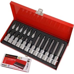 Neilsen 18pc Torx Bit Star Socket Set T8 - T60 Trx 1/2" 1/4" Drive Sockets Neilsen 18pc Torx Bit Star Socket Set T8 - T60 Trx 1/2" 1/4" Drive Sockets