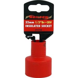 Neilsen 32mm Single Injection Insulated VDE Metric Standard 1/2" Drive Socket Neilsen 32mm Single Injection Insulated VDE Metric Standard 1/2" Drive Socket