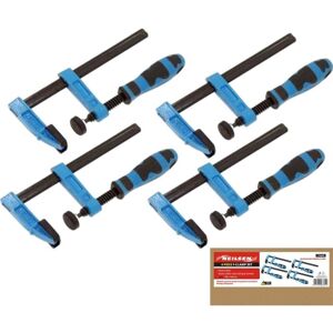 Neilsen 4pc F Clamps 150mm Wood Working Soft Grip Metal Heavy Duty Clamp 6" Neilsen 4pc F Clamps 150mm Wood Working Soft Grip Metal Heavy Duty Clamp 6"