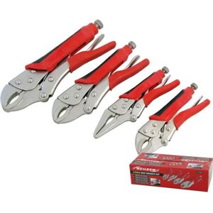 Neilsen 4pc Locking Mole Grip Vice Plier Set Long Nose Adjustable Wrench Pliers Neilsen 4pc Locking Mole Grip Vice Plier Set Long Nose Adjustable Wrench Pliers