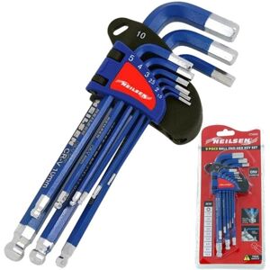 Neilsen 9pc Long Hex Key Set Metric Ball End L Keys Vanadium Steel Tool Kit Neilsen 9pc Long Hex Key Set Metric Ball End L Keys Vanadium Steel Tool Kit