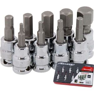 Neilsen 9pc Spline Hex Bit Socket Set 3/8" Drive Sockets 3mm - 14mm Neilsen 9pc Spline Hex Bit Socket Set 3/8" Drive Sockets 3mm - 14mm