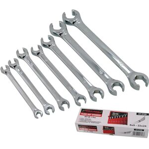 Neilsen Flare Nut Wrench Open-Ended Brake Pipe Spanner Set 7pc 8mm - 24mm Neilsen Flare Nut Wrench Open-Ended Brake Pipe Spanner Set 7pc 8mm - 24mm
