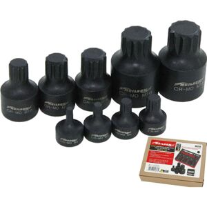 Neilsen Low Profile Stubby Short Impact Spline Bit Socket Set M4 - M18 9pc Neilsen Low Profile Stubby Short Impact Spline Bit Socket Set M4 - M18 9pc