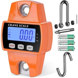Linghhang - Orange, Portable 300kg Digital Lifting Scale, Portable Electronic Scale with Hook for Farm Hunting, Outdoor Fishing Linghhang - Orange, Portable 300kg Digital Lifting Scale, Portable Electronic Scale with Hook for Farm Hunting, Outdoor Fishing
