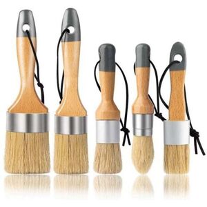 YMYNY Pack Chalk and Wax Paint Brushes - for Painting and Waxing Projects - Natural Boar Bristle Ergonomic Handles Milk Paint Stencil Brushes for Wood YMYNY Pack Chalk and Wax Paint Brushes - for Painting and Waxing Projects - Natural Boar Bristle Ergonomic Handles Milk Paint Stencil Brushes for Wood