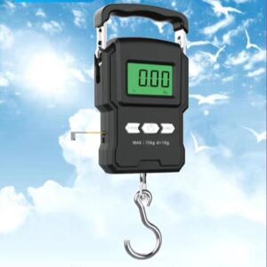 Linghhang - Portable Electronic Scale, 165lb/75kg lcd Backlit Digital Hanging Hook Scale with Tape Measure Ruler Linghhang - Portable Electronic Scale, 165lb/75kg lcd Backlit Digital Hanging Hook Scale with Tape Measure Ruler