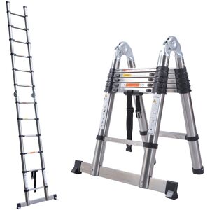 DAYPLUS Portable Folding Telescopic Ladder Extension Step Ladder A-Frame (1.9+1.9M) 3.8M DAYPLUS Portable Folding Telescopic Ladder Extension Step Ladder A-Frame (1.9+1.9M) 3.8M