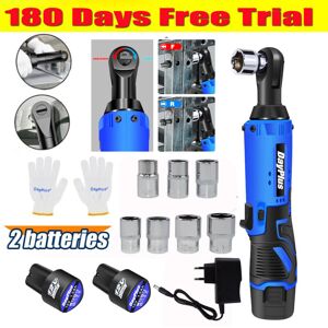 DAYPLUS Powerful 120Nm Electric Cordless 3/8'' 12V Right Ratchet Angle Wrench Tool & 2 Battery DAYPLUS Powerful 120Nm Electric Cordless 3/8'' 12V Right Ratchet Angle Wrench Tool & 2 Battery