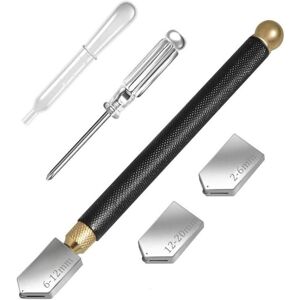 TEHTUY Professional Diamond Glass Cutter, Cutting Head 2 to 20 mm, Glass Cutting Tool with 3 Replaceable Cutting Heads for Glass/Tiles/Mirror/Mosaic TEHTUY Professional Diamond Glass Cutter, Cutting Head 2 to 20 mm, Glass Cutting Tool with 3 Replaceable Cutting Heads for Glass/Tiles/Mirror/Mosaic