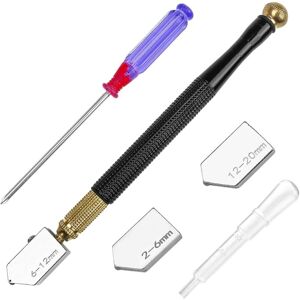 SJQKA Professional Diamond Glass Cutter, Metal Alloy Manual Glass Sharpener for Thick Glass, Cutting Tools for Windows, Mirrors, Tiles, Cutter Set. SJQKA Professional Diamond Glass Cutter, Metal Alloy Manual Glass Sharpener for Thick Glass, Cutting Tools for Windows, Mirrors, Tiles, Cutter Set.