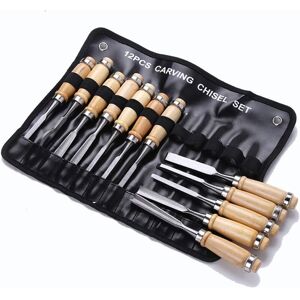 AIPERQ Professional Wood Chisel Set - Eleoption 12 Pack Sharp Woodworking Tools with Carrying Case - Carpentry Carving Knife Kit Ideal for First Time Wood AIPERQ Professional Wood Chisel Set - Eleoption 12 Pack Sharp Woodworking Tools with Carrying Case - Carpentry Carving Knife Kit Ideal for First Time Wood