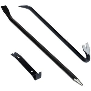 Relaxdays 3-Piece Crowbar Set, with Geissfoot & Trim Lifter, Large & Small Demolition Tools, Steel, Black Relaxdays 3-Piece Crowbar Set, with Geissfoot & Trim Lifter, Large & Small Demolition Tools, Steel, Black
