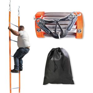 SANS MARQUE Rope ladder, escape ladder, fire escape ladder, universal fastening system, foldable, for balconies and windows, weight capacity up to 450 kg (10 m) SANS MARQUE Rope ladder, escape ladder, fire escape ladder, universal fastening system, foldable, for balconies and windows, weight capacity up to 450 kg (10 m)