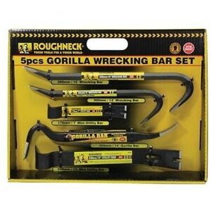 Roughneck - Heavy Duty 5pc Gorilla Wrecking Bar Pry Bar Crowbar Set Kit ROU64961DB Roughneck - Heavy Duty 5pc Gorilla Wrecking Bar Pry Bar Crowbar Set Kit ROU64961DB