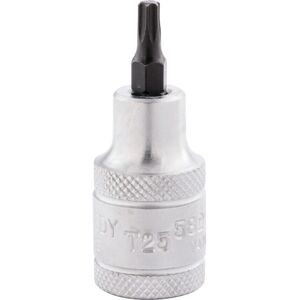 T25 x 55mm torx Socket Bit 1/2' Square Drive - Kennedy T25 x 55mm torx Socket Bit 1/2' Square Drive - Kennedy