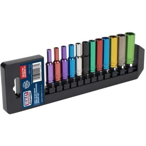 AK282D Premier Deep Multi-Coloured Socket Set 1/4''Sq Drive 12pc - Sealey AK282D Premier Deep Multi-Coloured Socket Set 1/4''Sq Drive 12pc - Sealey