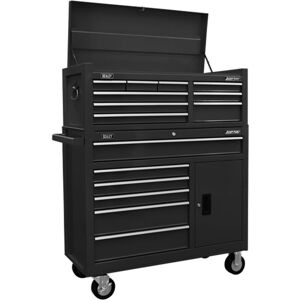 Sealey - AP41STACKB American pro® Topchest & Rollcab Combination 15 Drawer - Black Sealey - AP41STACKB American pro® Topchest & Rollcab Combination 15 Drawer - Black