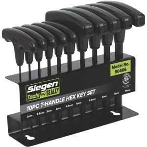 Sealey S0466 Hex Key Set 10pc T-handle - Metric Sealey S0466 Hex Key Set 10pc T-handle - Metric