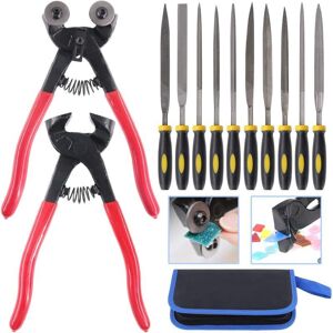 TEHTUY Set of 12 mosaic tools, glass mosaic nippers with wheels and tile cutters with 10 high-strength needle-punched files TEHTUY Set of 12 mosaic tools, glass mosaic nippers with wheels and tile cutters with 10 high-strength needle-punched files
