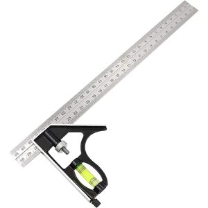 BEIJIYI Stainless Steel Adjustable Angle Ruler with Spirit Level, Square Measuring Tools, Woodworking Scriber Tool for 45°/90° Carpenter Angle Measurements BEIJIYI Stainless Steel Adjustable Angle Ruler with Spirit Level, Square Measuring Tools, Woodworking Scriber Tool for 45°/90° Carpenter Angle Measurements