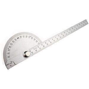 Linghhang - Stainless Steel Simple Protractor Angle Ruler, Multifunctional Movable Square Ruler, Silver 90x200mm Linghhang - Stainless Steel Simple Protractor Angle Ruler, Multifunctional Movable Square Ruler, Silver 90x200mm