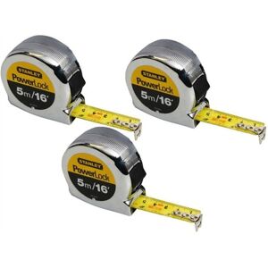 Stanley - 5m Powerlock Tape Measure 16ft 3 Riveted 0-33-553 STA033553 Triple Pack Stanley - 5m Powerlock Tape Measure 16ft 3 Riveted 0-33-553 STA033553 Triple Pack