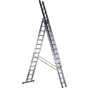 FP Zarges 44844 D-Rung Combination Ladder 3-Part 3 x 14 Rungs ZAR44844 FP Zarges 44844 D-Rung Combination Ladder 3-Part 3 x 14 Rungs ZAR44844