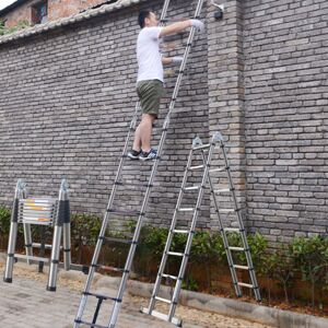 DAYPLUS Telescopic Extendable 16 Step Folding Workshop Extension 5m(2.5+2.5m) Ladder diy DAYPLUS Telescopic Extendable 16 Step Folding Workshop Extension 5m(2.5+2.5m) Ladder diy