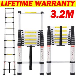 BRIEFNESS Telescopic Loft Ladder Collapsible Step Ladders Securing Bolt 3.2m/10.5Ft 3.2M EN131 Extendable Alminium Ladders Folding Extending Portable 11 Steps BRIEFNESS Telescopic Loft Ladder Collapsible Step Ladders Securing Bolt 3.2m/10.5Ft 3.2M EN131 Extendable Alminium Ladders Folding Extending Portable 11 Steps