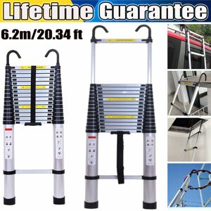 DAYPLUS Telescoping Ladder 20ft 6.2M Aluminum Folding Loft Ladder with 2 Detachable Hook DAYPLUS Telescoping Ladder 20ft 6.2M Aluminum Folding Loft Ladder with 2 Detachable Hook