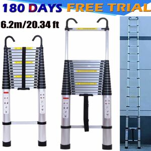 DAYPLUS Telescoping Ladder 20ft 6.2M Aluminum Folding Loft Ladder with 2 Detachable Hook DAYPLUS Telescoping Ladder 20ft 6.2M Aluminum Folding Loft Ladder with 2 Detachable Hook