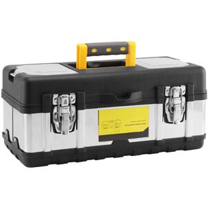 Tool box Heavy-Duty Large Tool Box Organiser Stainless Steel Toolbox Storage with Tray and Latch (14 INCH) Tool box Heavy-Duty Large Tool Box Organiser Stainless Steel Toolbox Storage with Tray and Latch (14 INCH)