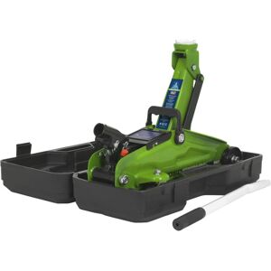Sealey - 1050CXDHV Short Chassis Trolley Jack with Storage Case 2 Tonne - Green Sealey - 1050CXDHV Short Chassis Trolley Jack with Storage Case 2 Tonne - Green