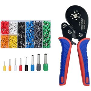 Csparkv - Tubular Terminal Crimping Tool 0.08-16mm² (28-5 awg) Ratchet Crimping Pliers Ferrule Crimper Electrician Hand Tool (Comes with 1200 Csparkv - Tubular Terminal Crimping Tool 0.08-16mm² (28-5 awg) Ratchet Crimping Pliers Ferrule Crimper Electrician Hand Tool (Comes with 1200