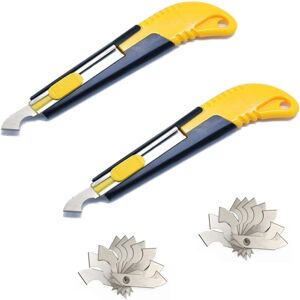 Linghhang - Two utility knives and glass cutters, yellow and black, including 20 replacement blades Linghhang - Two utility knives and glass cutters, yellow and black, including 20 replacement blades