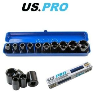 Us Pro - Socket Set Shallow Impact 1/2'' Drive 10pc Metric In Case 9-27mm 1396 Us Pro - Socket Set Shallow Impact 1/2'' Drive 10pc Metric In Case 9-27mm 1396