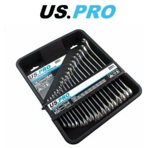 US PRO 18pc Metric Combination Spanner Wrench Set 6mm to 24mm 2051 US PRO 18pc Metric Combination Spanner Wrench Set 6mm to 24mm 2051