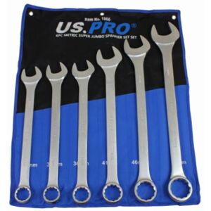 US PRO 6 Piece Super Jumbo Combination Spanner Set Wrench 33-50mm 1866 US PRO 6 Piece Super Jumbo Combination Spanner Set Wrench 33-50mm 1866