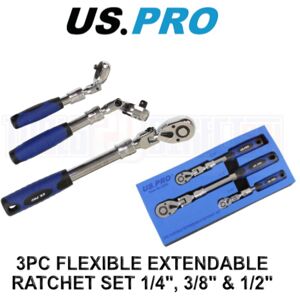 Us Pro - ratchet set 3PC reversible flexible head telescopic 1/4'' 1/2'' 3/8'' 4206 Us Pro - ratchet set 3PC reversible flexible head telescopic 1/4'' 1/2'' 3/8'' 4206