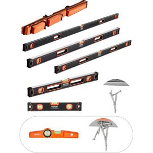 Vevor - 6-Piece Torpedo Level, 78/48/32/24/16/10 Inch Box Levels Set, Bubble Vials Ruler for 45/90/180 Degree, Shock-Proof Aluminum Alloy Magnetic Vevor - 6-Piece Torpedo Level, 78/48/32/24/16/10 Inch Box Levels Set, Bubble Vials Ruler for 45/90/180 Degree, Shock-Proof Aluminum Alloy Magnetic