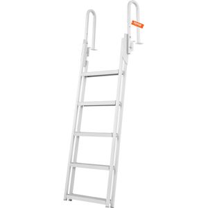 VEVOR Dock Ladder Flip Up 5 Steps, 350lbs Load Capacity, Aluminum Pontoon Boat Ladder with 4" Wide Step & Nonslip Rubber Mat,Swimm Step Ladder for VEVOR Dock Ladder Flip Up 5 Steps, 350lbs Load Capacity, Aluminum Pontoon Boat Ladder with 4" Wide Step & Nonslip Rubber Mat,Swimm Step Ladder for