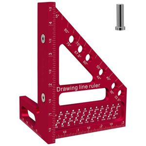 TLILY Woodworking Carpenter Square Hole Scribing Ruler Measuring with Angle Pin Construction Precision Tool TLILY Woodworking Carpenter Square Hole Scribing Ruler Measuring with Angle Pin Construction Precision Tool